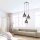 Suspension élégante verre chrome anthracite E27 3-flmg