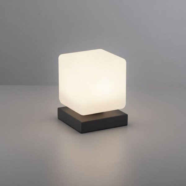 Lampe de table LED anthracite verre 16 cm 580 lm dimmable