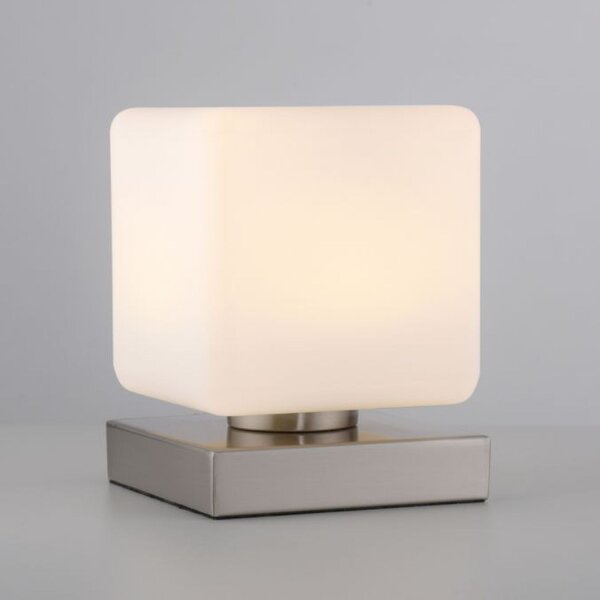 Lampe de table LED verre 16 cm 5 W 580 lm dimmable en acier