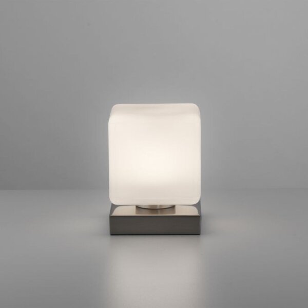 Lampe de table LED verre 16 cm 5 W 580 lm dimmable en acier