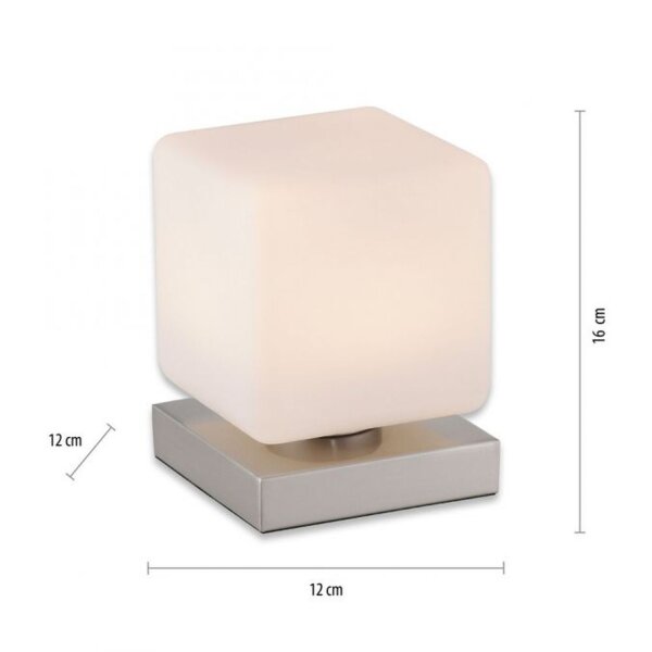 Lampe de table LED verre 16 cm 5 W 580 lm dimmable en acier