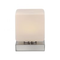 Lampe de table LED verre 16 cm 5 W 580 lm dimmable en acier