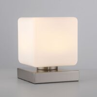 Lampe de table LED verre 16 cm 5 W 580 lm dimmable en acier