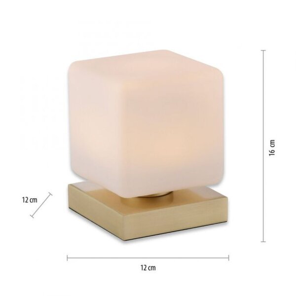 Lampe de table LED verre 16 cm 580 lm dimmable en laiton