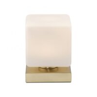 Lampe de table LED verre 16 cm 580 lm dimmable en laiton
