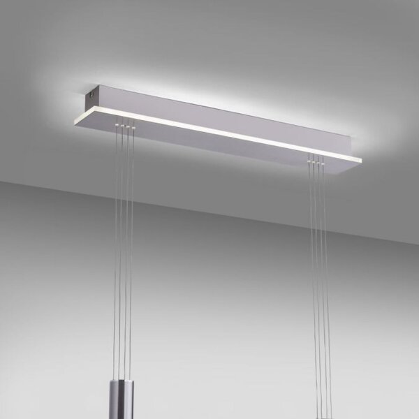Lampe LED à suspendre verre en acier 2 flammes Télécommande