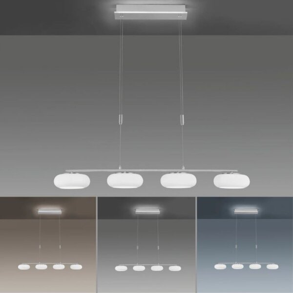 Lampe LED à suspendre verre en acier 108 cm 38 W Télécommande