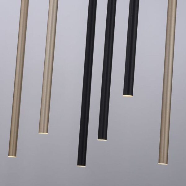 Suspension LED noir laiton métal dimmable