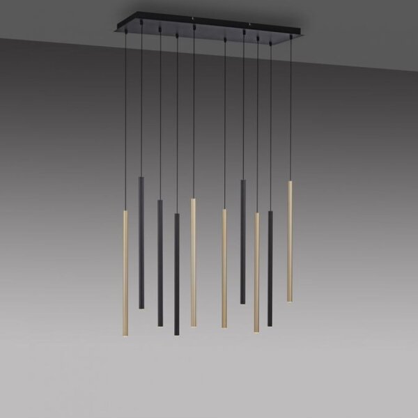 Suspension LED noir laiton métal dimmable