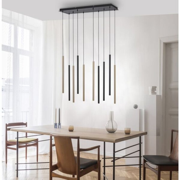 Suspension LED noir laiton métal dimmable