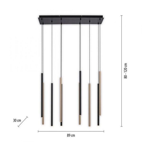 Suspension LED noir laiton métal dimmable