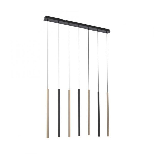 Longue lampe à suspendre LED métal dimmable noir laiton