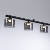 Lampe LED suspendue verre fumé à faible...
