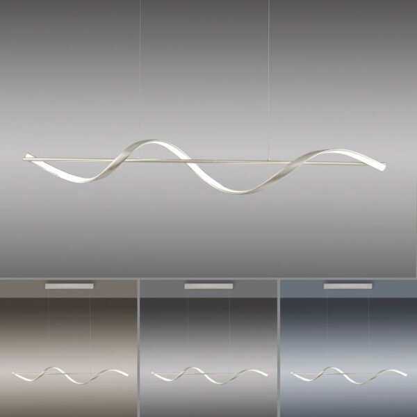 Suspension LED argent Télécommande 121 cm dimmable