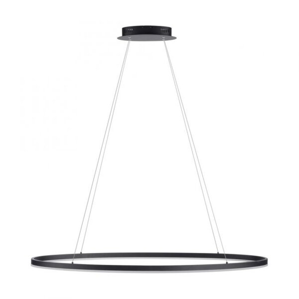 Suspension LED Anthracite ovale 3000 K 118 cm intensité lumineuse variable