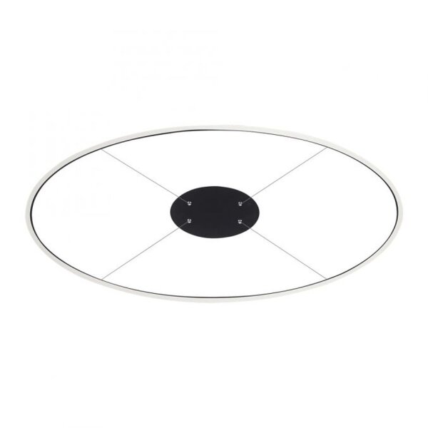 Suspension LED Anthracite ovale 3000 K 118 cm intensité lumineuse variable