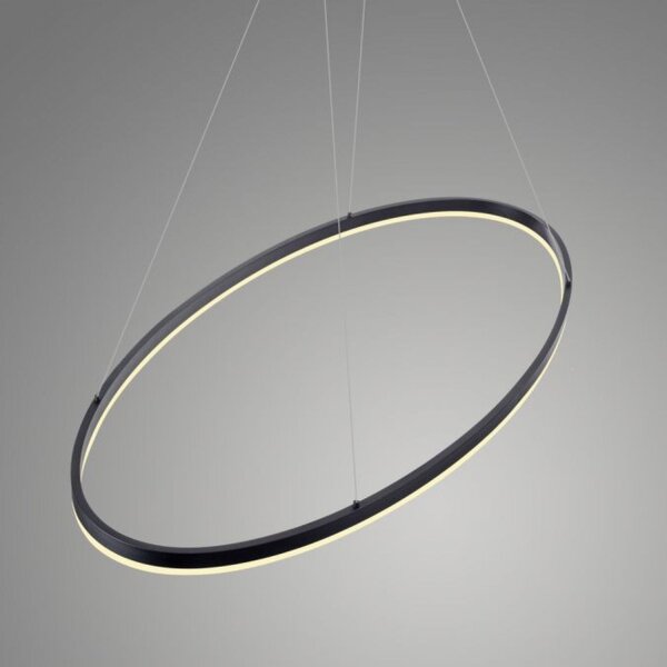 Suspension LED Anthracite ovale 3000 K 118 cm intensité lumineuse variable