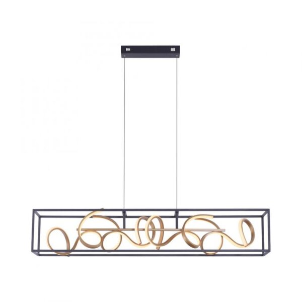 Lampe LED à suspendre Noir Or Métal L:110 cm intensité lumineuse variable