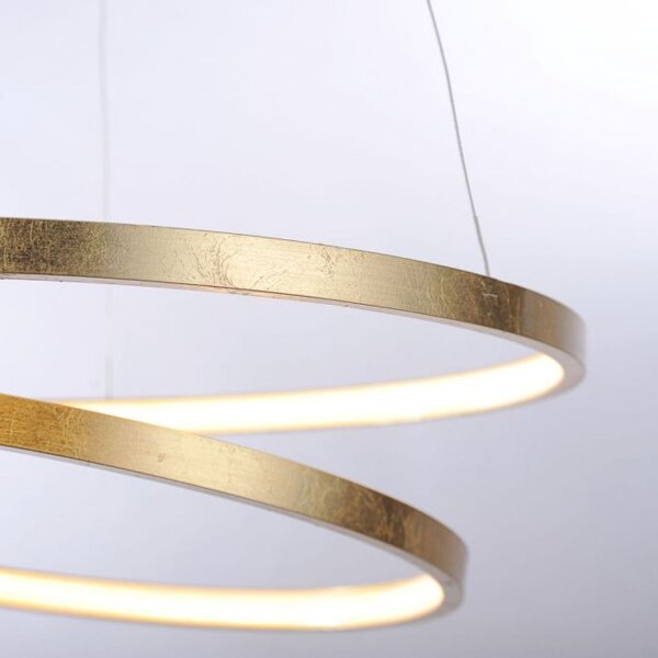Suspension LED en feuille dor L:55 cm 4000 lm dimmable