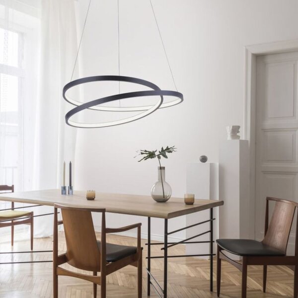 Suspension LED Noir L:55 cm 4000 lm dimmable
