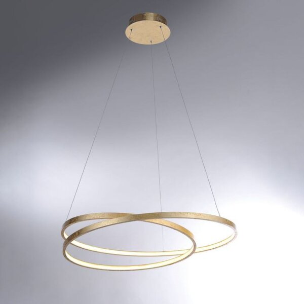 Suspension LED en feuille dor L:72 cm 3000 K dimmable