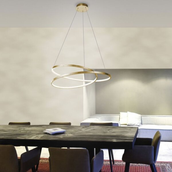Suspension LED en feuille dor L:72 cm 3000 K dimmable