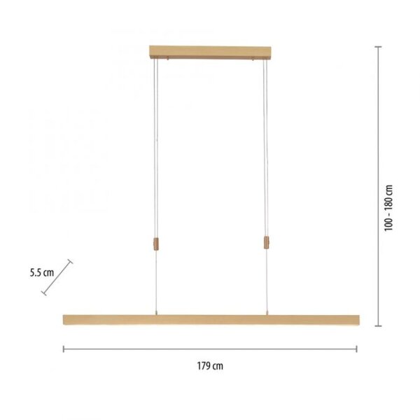Suspension LED ajustable Touch 4680 lm en laiton
