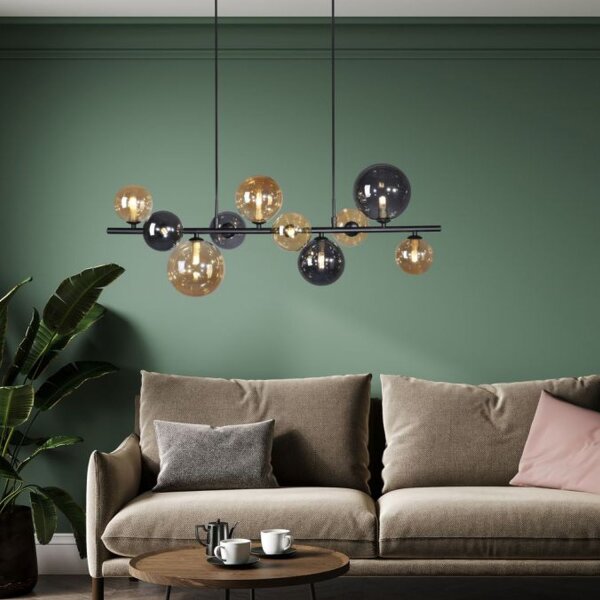 Lampe à suspendre gris fumée ambre G9 3000 lm verre 10-flmg