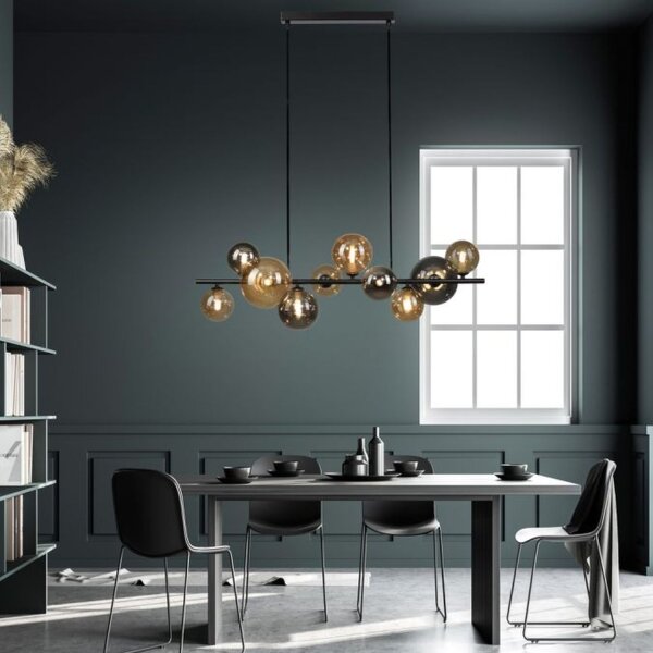 Lampe à suspendre gris fumée ambre G9 3000 lm verre 10-flmg