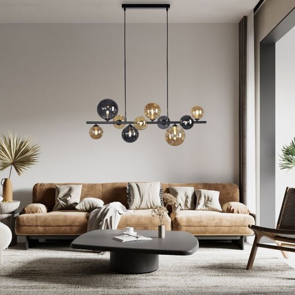 Lampe à suspendre gris fumée ambre G9 3000 lm verre 10-flmg