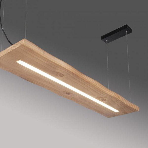 LED Suspension Bois Télécommande L:120 cm dimmable