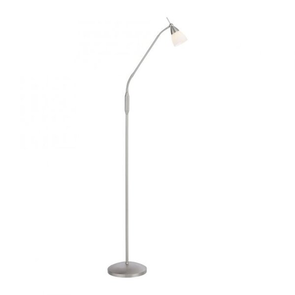 Lampadaire réglable en argent variateur verre 163 cm