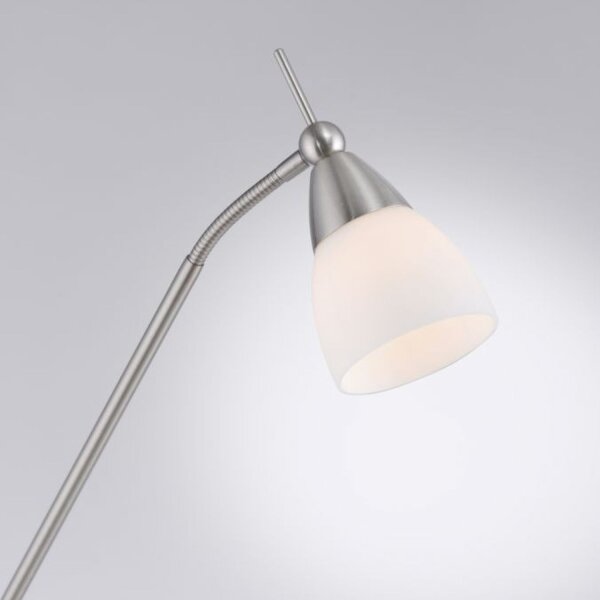 Lampadaire réglable en argent variateur verre 163 cm