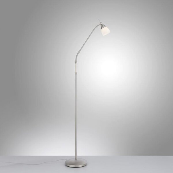Lampadaire réglable en argent variateur verre 163 cm