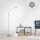 Lampadaire réglable en argent variateur verre 163 cm