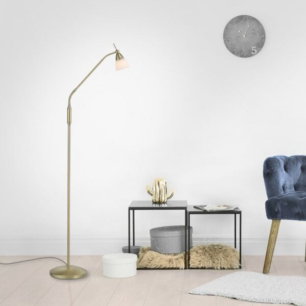 Lampadaire réglable en laiton variateur verre 163 cm