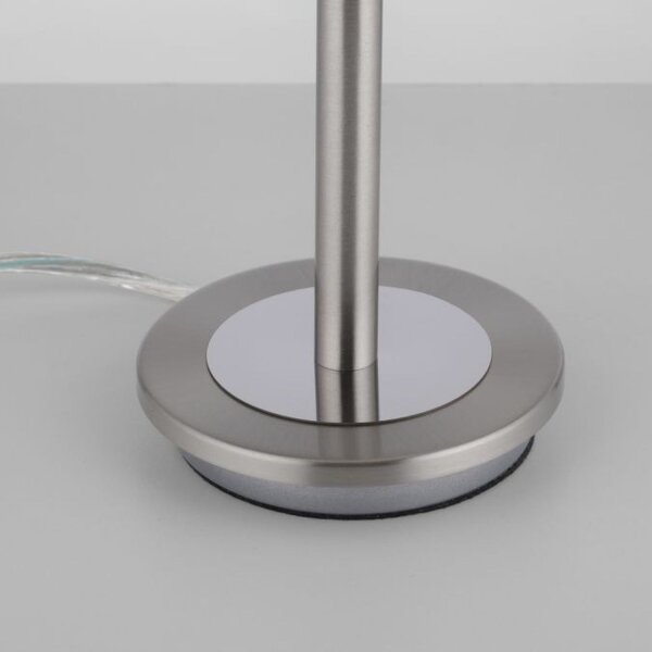 Lampe de table LED à intensité variable en argent Verre albâtre 28 cm