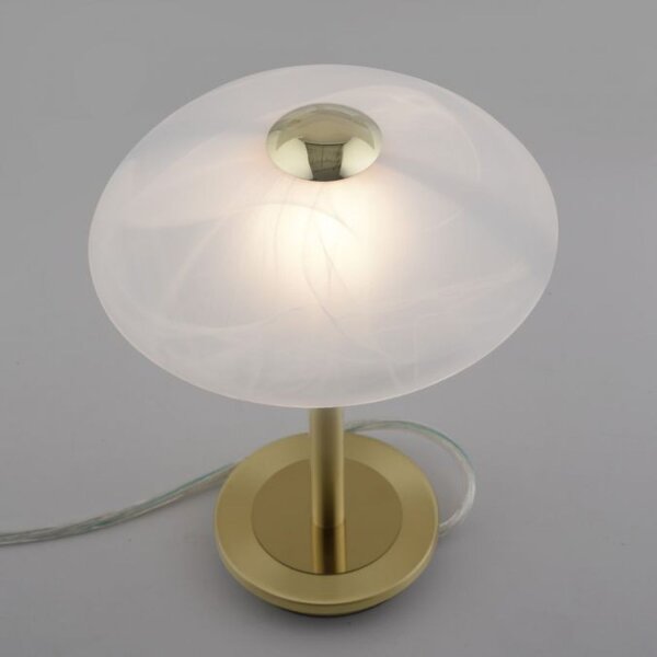 Lampe de table LED à intensité variable en laiton verre albâtre 3 W