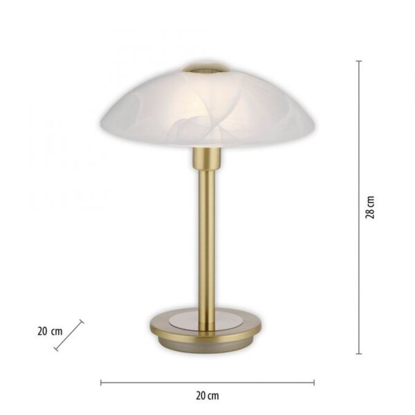Lampe de table LED à intensité variable en laiton verre albâtre 3 W