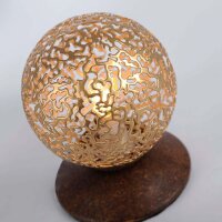 Lampe de table rustique métal brun rouille or 12,5...