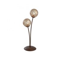 Lampe de table rustique en métal brun rouille or...