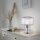 Lampe de table décorative verre strié E27 35 cm champignon rond