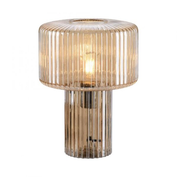 Lampe de table verre en ambre E27 35 cm champignon rétro