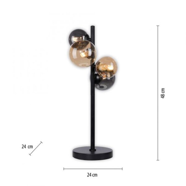 Lampe de table gris fumée ambre 48 cm G9 3000 K verre