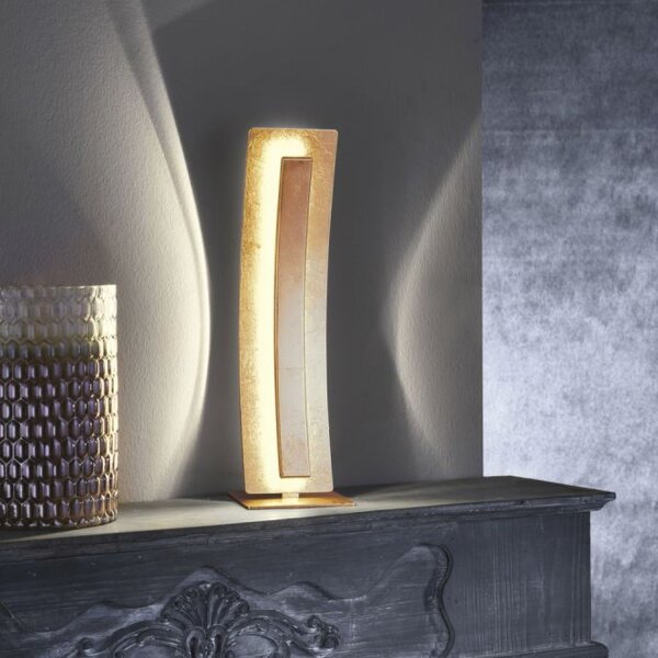 Elégante lampe de table LED blanc chaud 40,5 cm en feuille dor