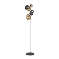 Lampadaire gris fumée ambre verre 155 cm G9 2100 lm