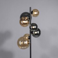 Lampadaire gris fumée ambre verre 155 cm G9 2100 lm