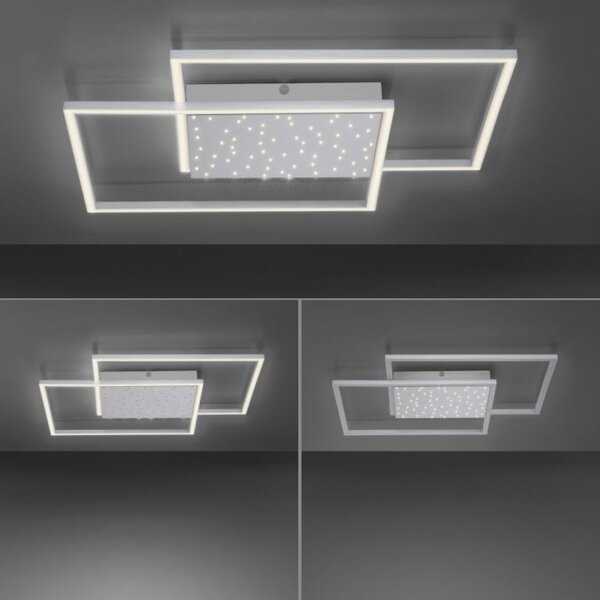 Plafonnier LED avec ciel de nuit en acier 49 W dimmable