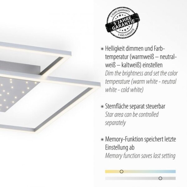 Plafonnier LED avec ciel de nuit en acier 49 W dimmable