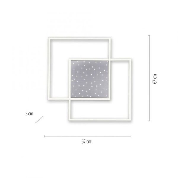 Plafonnier LED avec ciel de nuit en acier 49 W dimmable